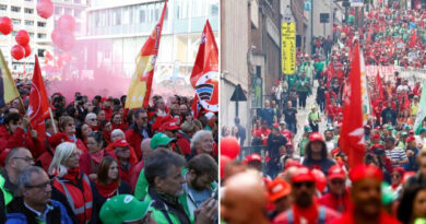Belçika’da işçi sendikaları çalışma koşullarını protesto için greve gitti