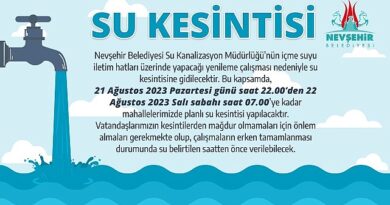 Nevşehir Belediyesi’nden Su Kesintisi Duyurusu